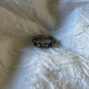 Pandora Sterling Silver Band with Pink Stones